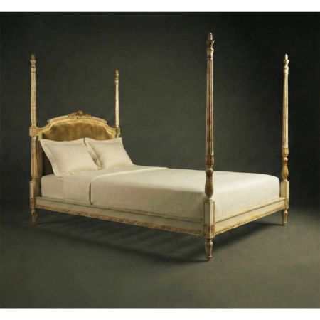 Imperial Classic Four Poster Bed – Vintage Gold Finish