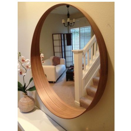 Oval Wooden Wall Mirror