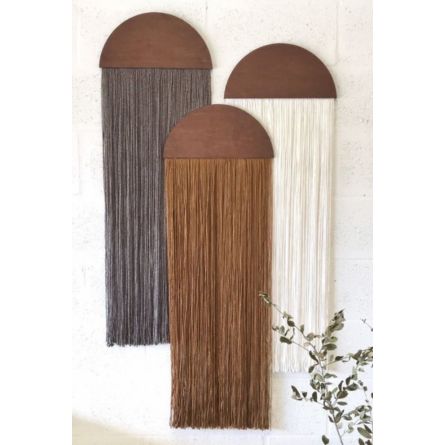 Handmade Boho Macrame Wall Hanging | Wooden Fiber Wall Decor