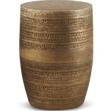Antique Embossed Metal Side Stool