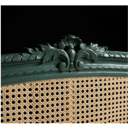 Classic Cane Panel Bed – Sage Green Finish - Image 2
