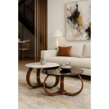 Modern Nesting Wooden Center Table Set
