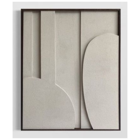 Minimalist Abstract 3D Wall Art Panel with Metal Frame