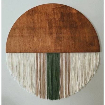 Handmade Modern Boho Fiber Wall Hanging | Wooden Statement Wall Décor