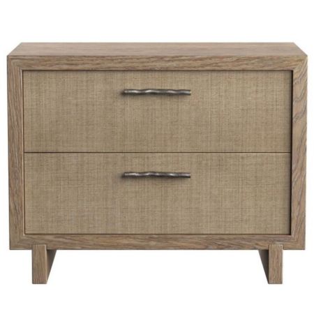 Modern 2-Drawer Wooden Side Table with Fabric Finish