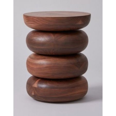 Stacked Pebble Solid Wood Side Stool