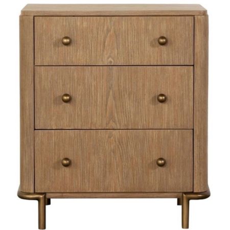Modern Oak 3-Drawer Bedside Table
