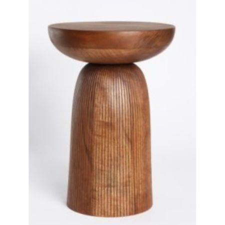Modern Fluted Solid Wood Side Stool