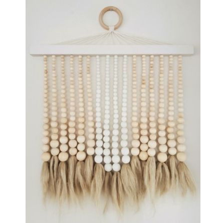 Handmade Wooden Bead & Tassel Wall Hanging