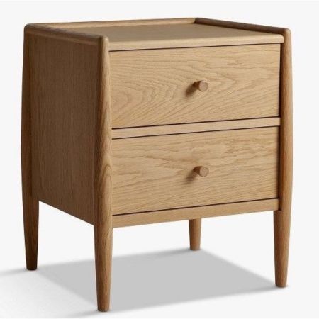 Scandinavian Oak 2-Drawer Bedside Table