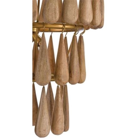 Modern Wooden Teardrop Hanging Chandelier - Image 2