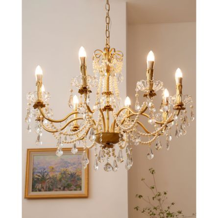 Royal Crystal Gold Chandelier – 8 Light Luxury Hanging Ceiling Lamp