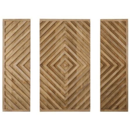 Geometric Wooden Wall Panel Set (3-Piece Decorative Wall Art)