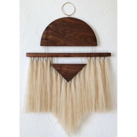 Handmade Boho Wooden & Cotton Wall Hanging | Modern Fiber Wall Décor