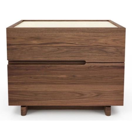 Modern 2-Drawer Wooden Side Table