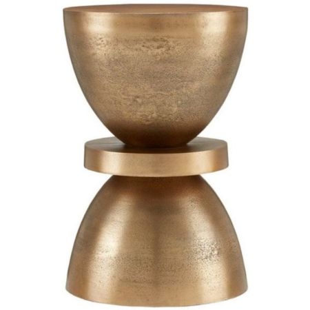 Modern Hourglass Metal Side Stool