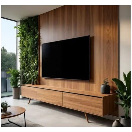 Nordic Luxe Wall Panel TV Unit with Floating Console