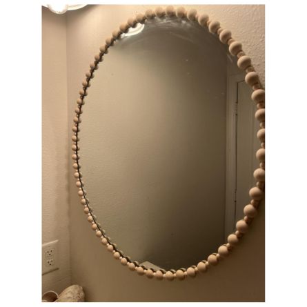 Modern Beaded Round Wall Mirror