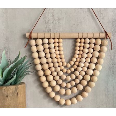 Handcrafted Wooden Bead Wall Hanging | Boho Decorative Wall Décor