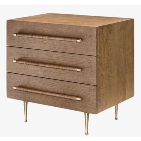 Modern 3-Drawer Wooden Side Table with Metal Legs