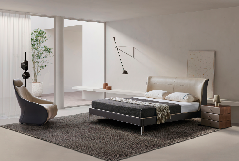 Luxury Upholstered Bed with Padded Headboard