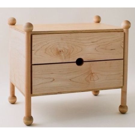 Scandinavian 2-Drawer Wooden Side Table