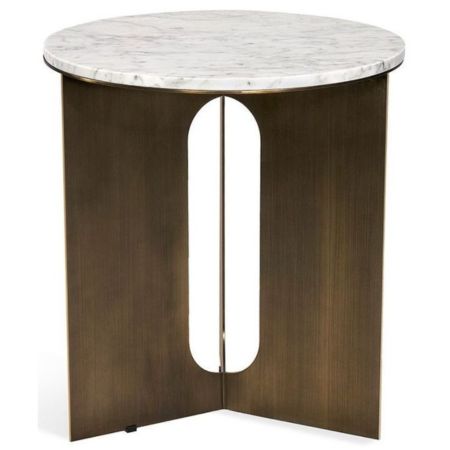 Modern Marble Top Round Side Table