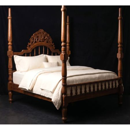 Royal Windsor Four Poster Solid Sheesham Wood Bed