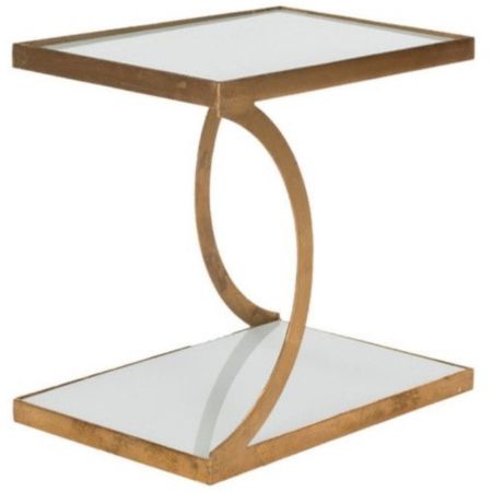 Modern Z-Shaped Glass Side Table