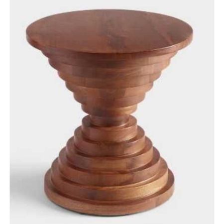 Modern Solid Wood Hourglass Side Stool