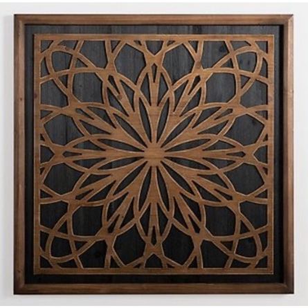 Modern Floral Mandala Wooden Wall Art Panel