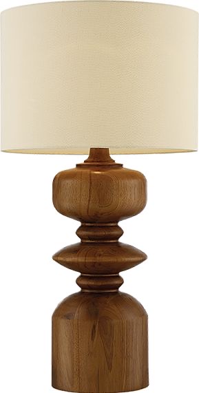 Modern Solid Wood Table Lamp with Fabric Shade