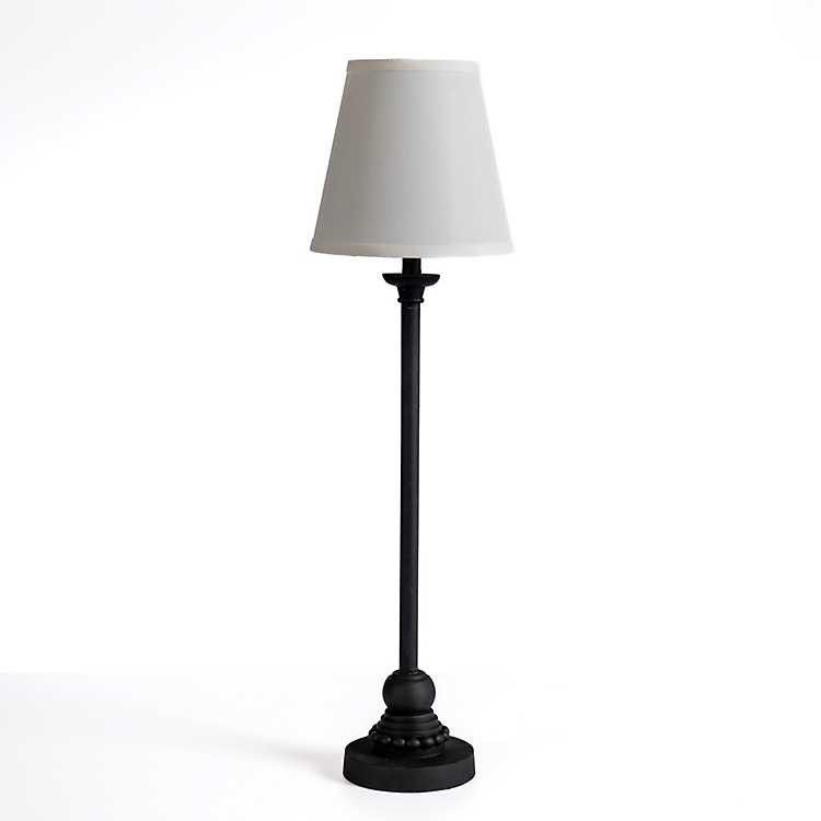 Minimalist Black Metal Floor Lamp with White Fabric Shade