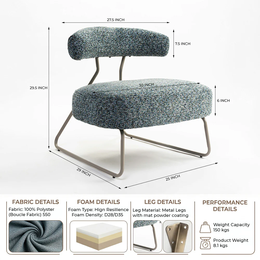 Modern Upholstered Lounge Accent Chair - Image 2