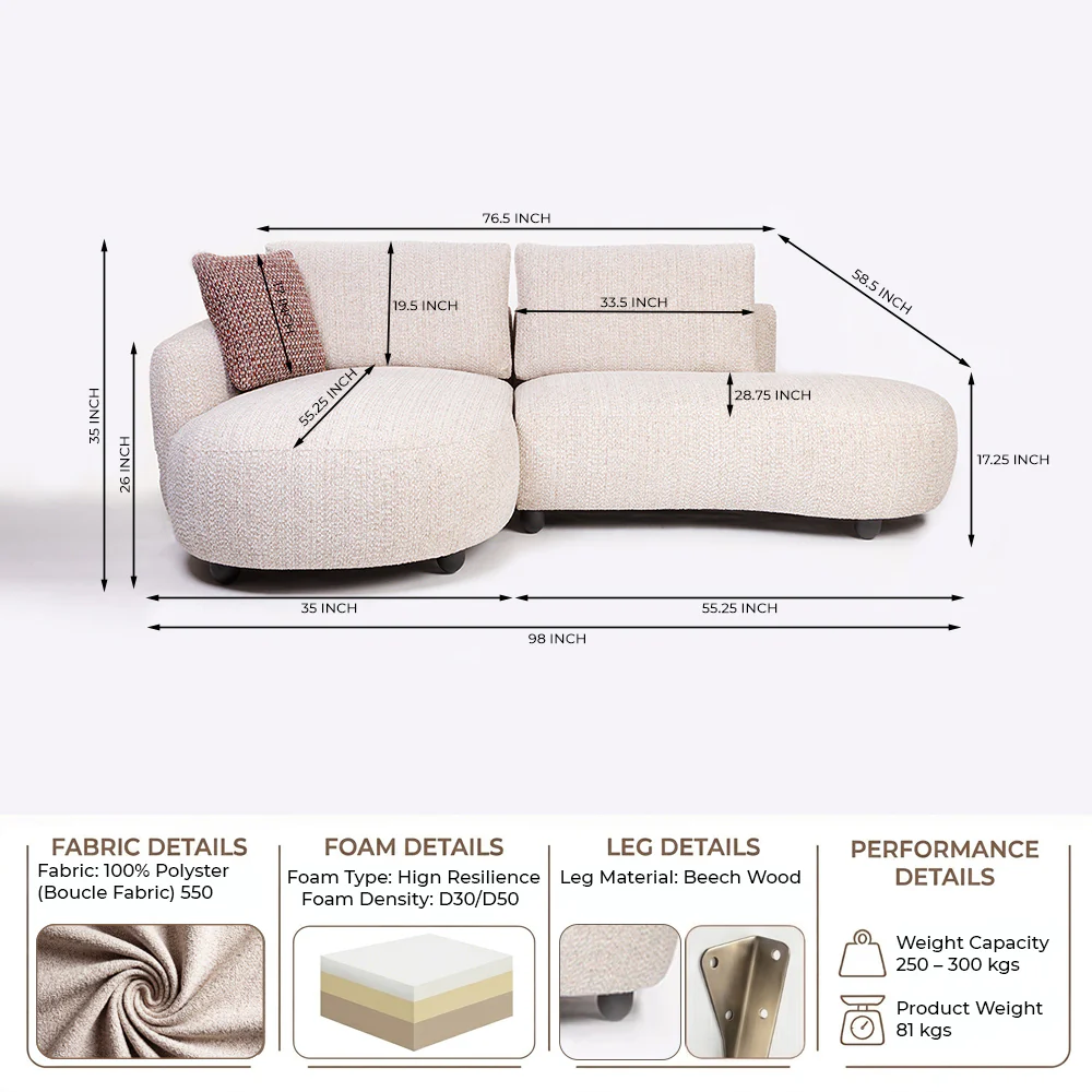 Modern 3 Seater Fabric Sofa with Cushions - Image 3