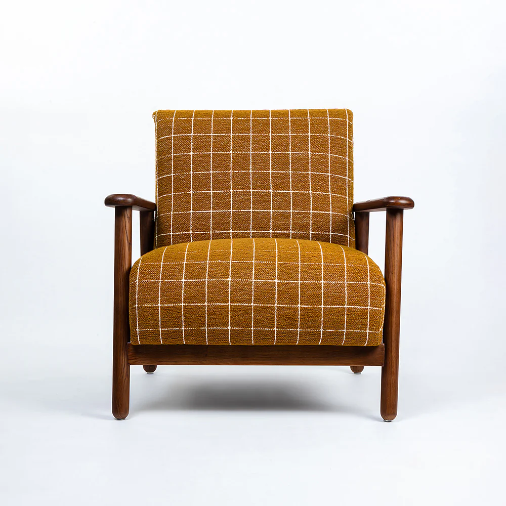 Modern Upholstered Wooden Arm Chair - Image 5