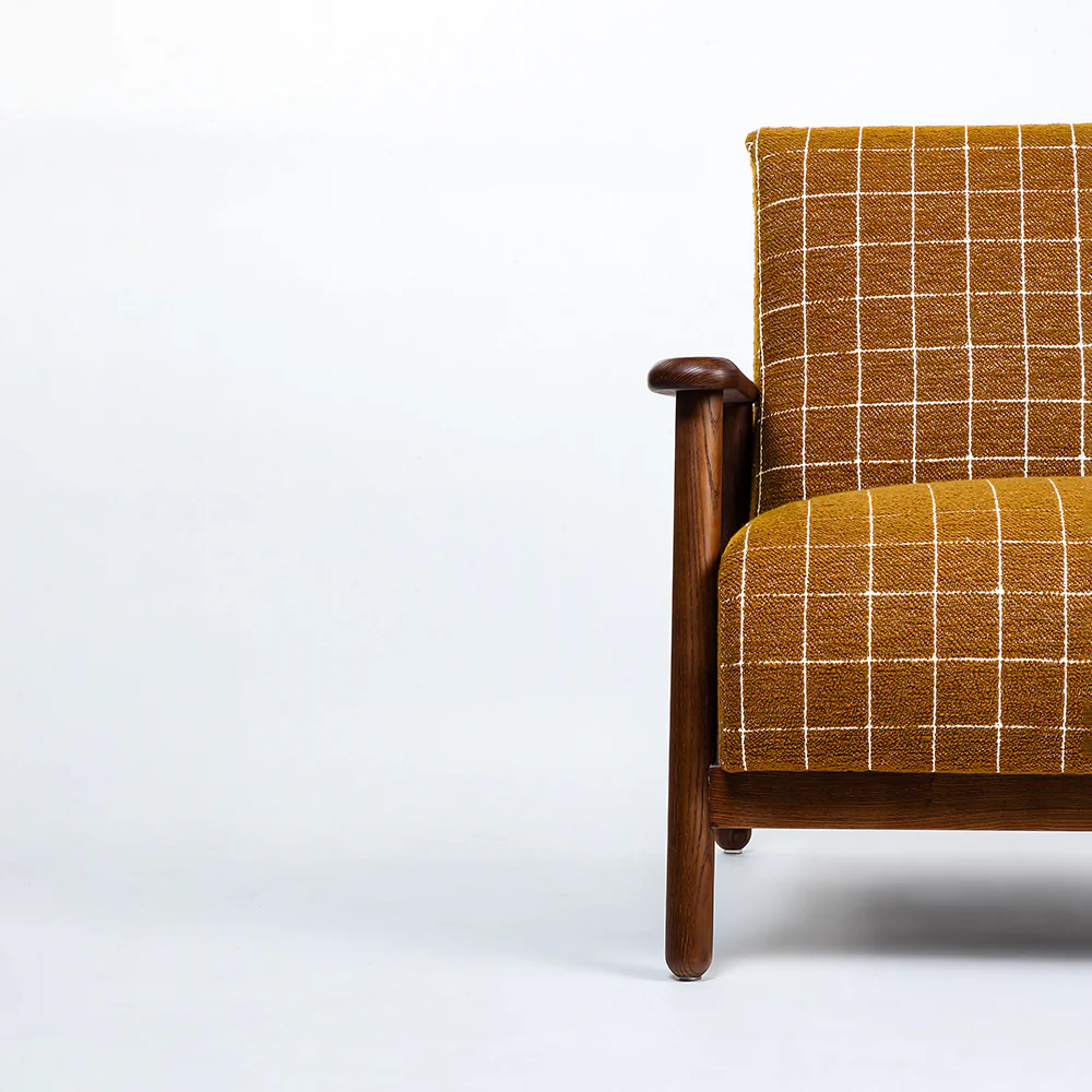 Modern Upholstered Wooden Arm Chair - Image 6