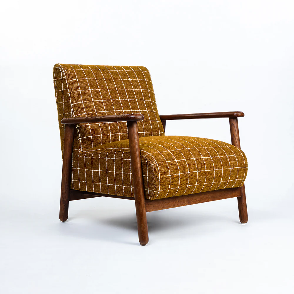 Modern Upholstered Wooden Arm Chair - Image 7