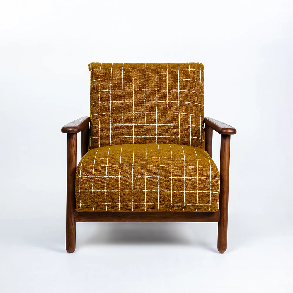 Modern Upholstered Wooden Arm Chair - Image 8