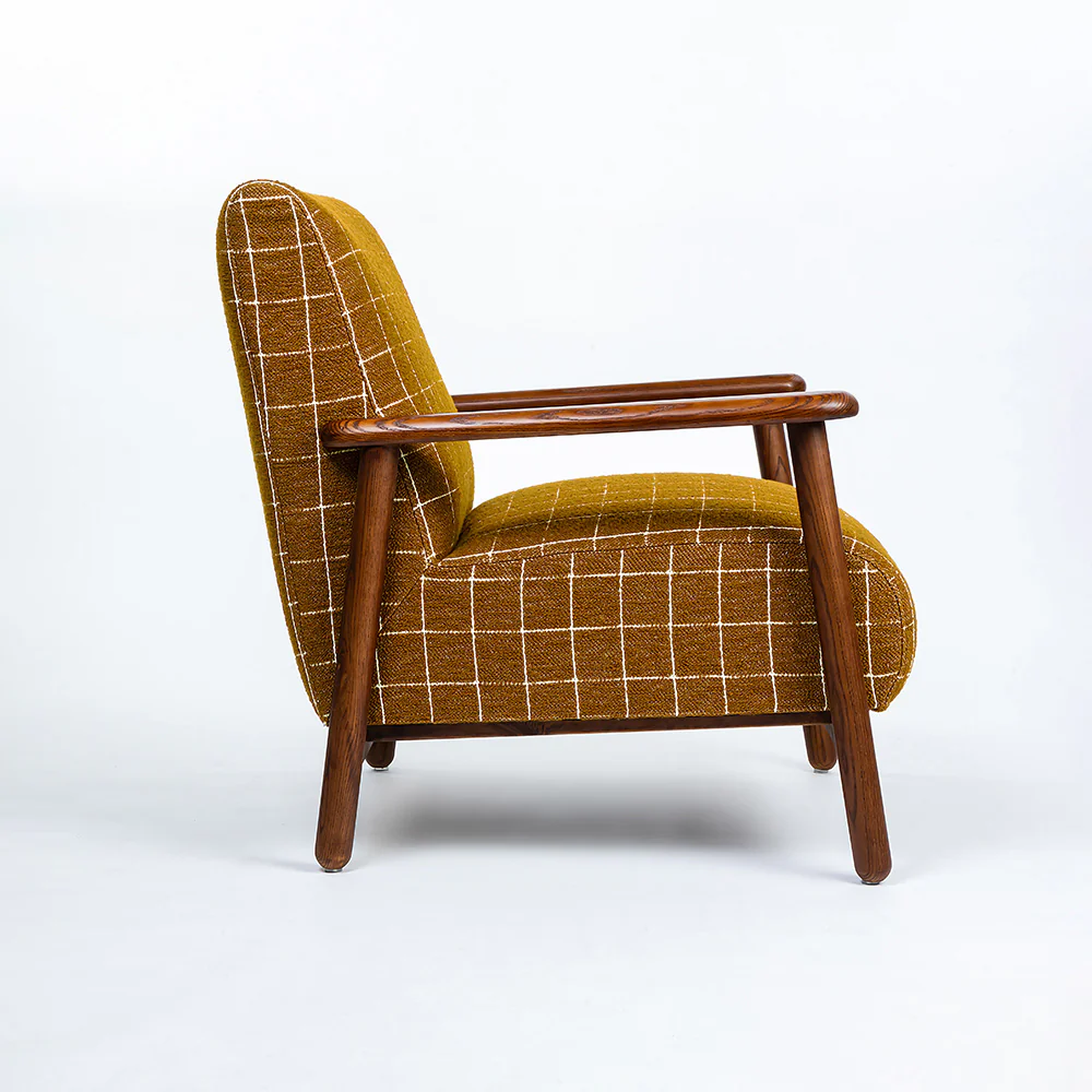 Modern Upholstered Wooden Arm Chair - Image 9
