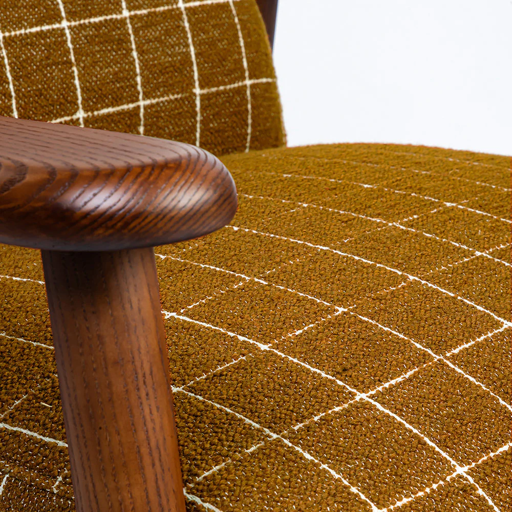 Modern Upholstered Wooden Arm Chair - Image 10