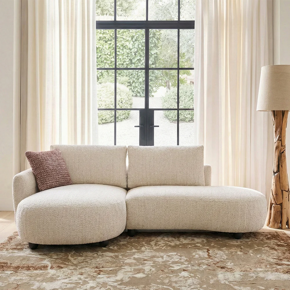 Modern 3 Seater Fabric Sofa with Cushions