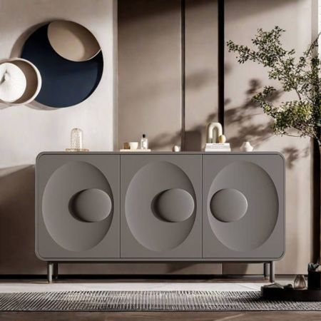 Modern Geometric 3-Door Sideboard Cabinet