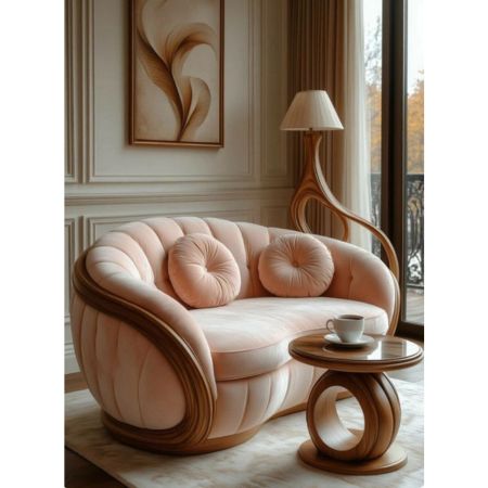Luxe Sculptural Curved Sofa – “Aurora”