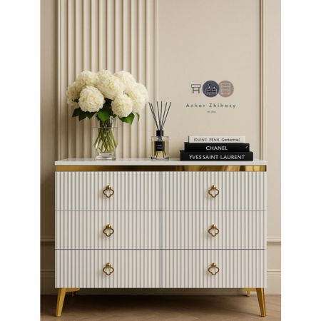 Luxury Fluted 6-Drawer Chest of Drawers