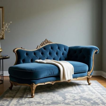Royal Sapphire Chesterfield Chaise