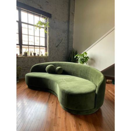 Modern Curved Velvet Couch