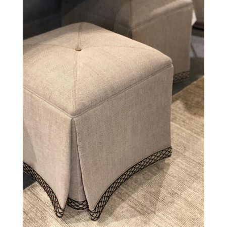 Modern Upholstered Storage Ottoman with Decorative Metal Base