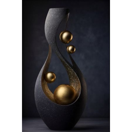 Elegant Golden Orb Wooden Table Decor