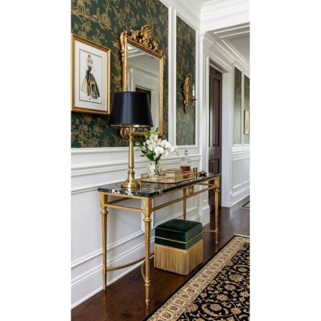 Luxury Gold Console Table with Marble Top
